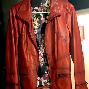 Red leather jacket